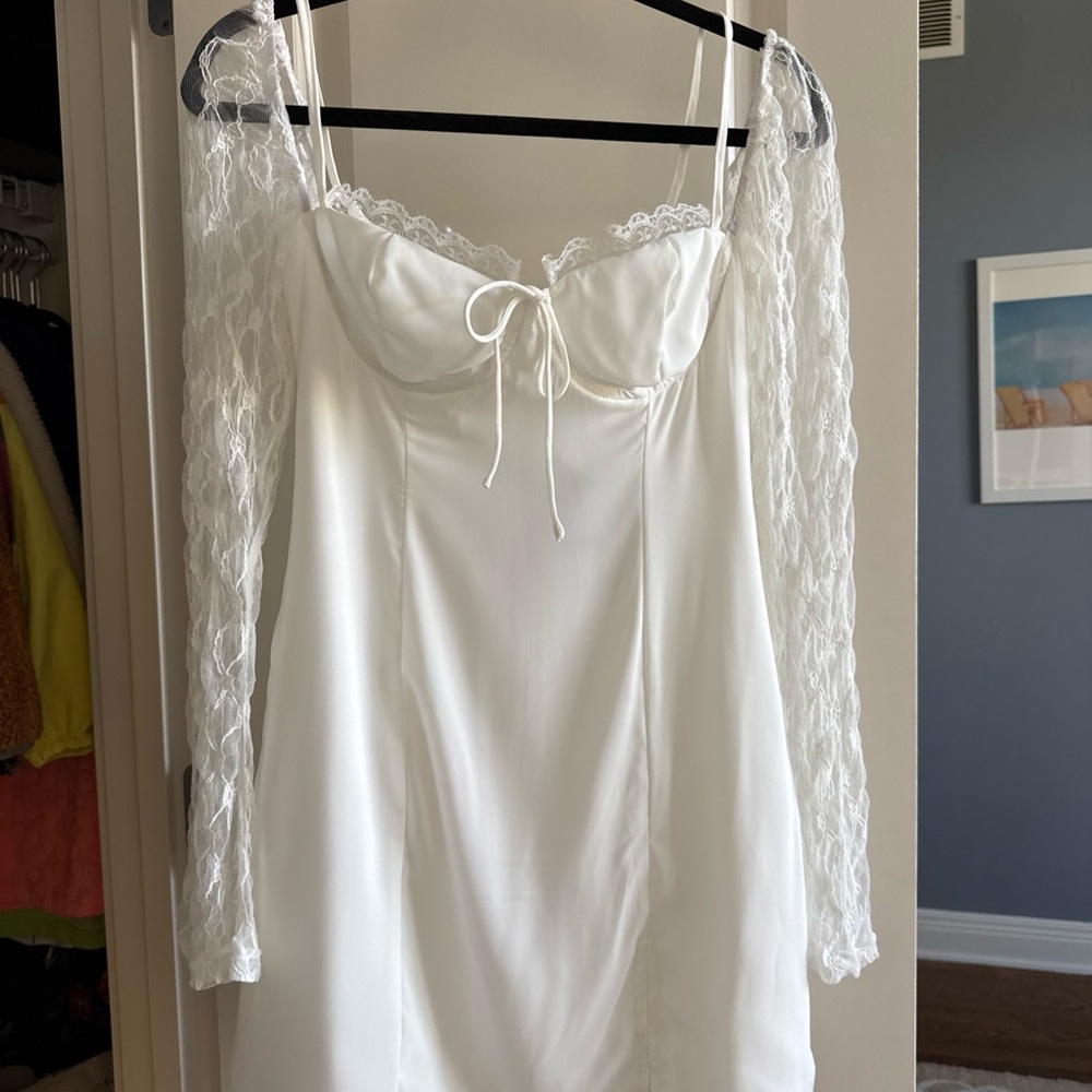 Princess Polly White Lace Mini Dress
